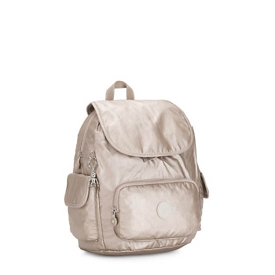 Kipling City Pack Small Metallic Backpacks Metallic Glow | CA 1515JP